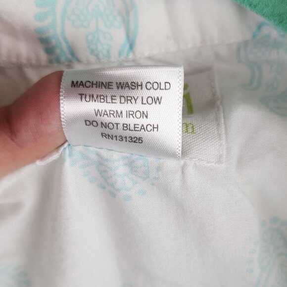 Three J NYC Boho Paisley Floral Cotton Button Up Pajama Top sz M - Picture 7 of 7